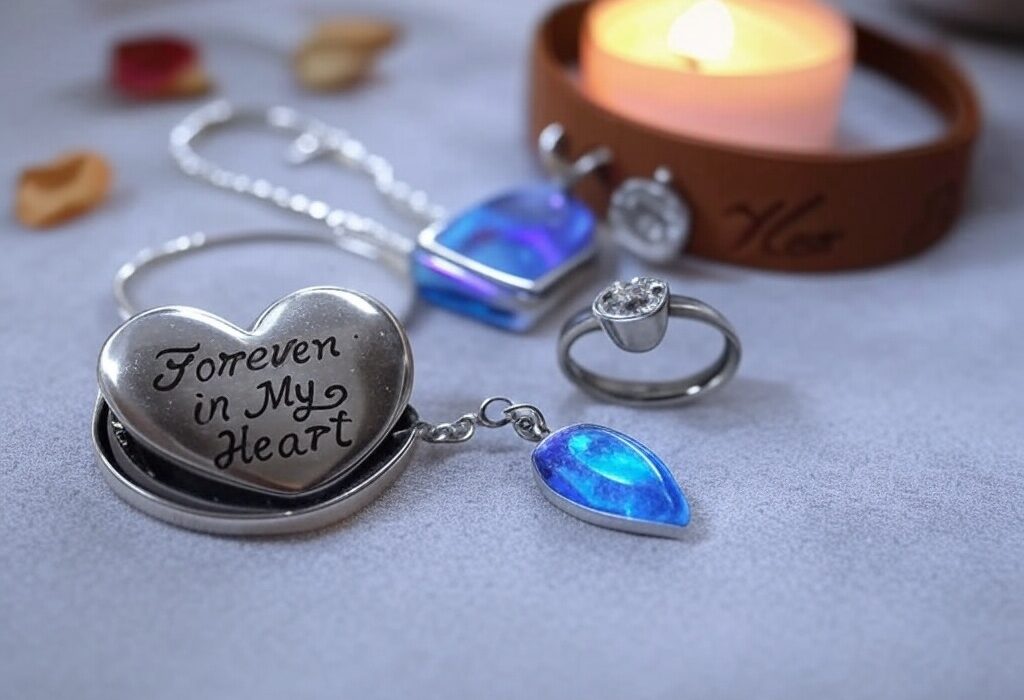 Elegant cremation jewelry pieces – necklaces, rings, and bracelets designed to honor loved ones.