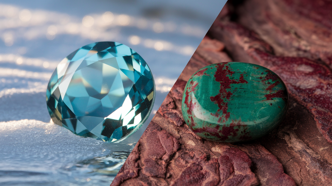 March Birthstones Aquamarine and Bloodstone